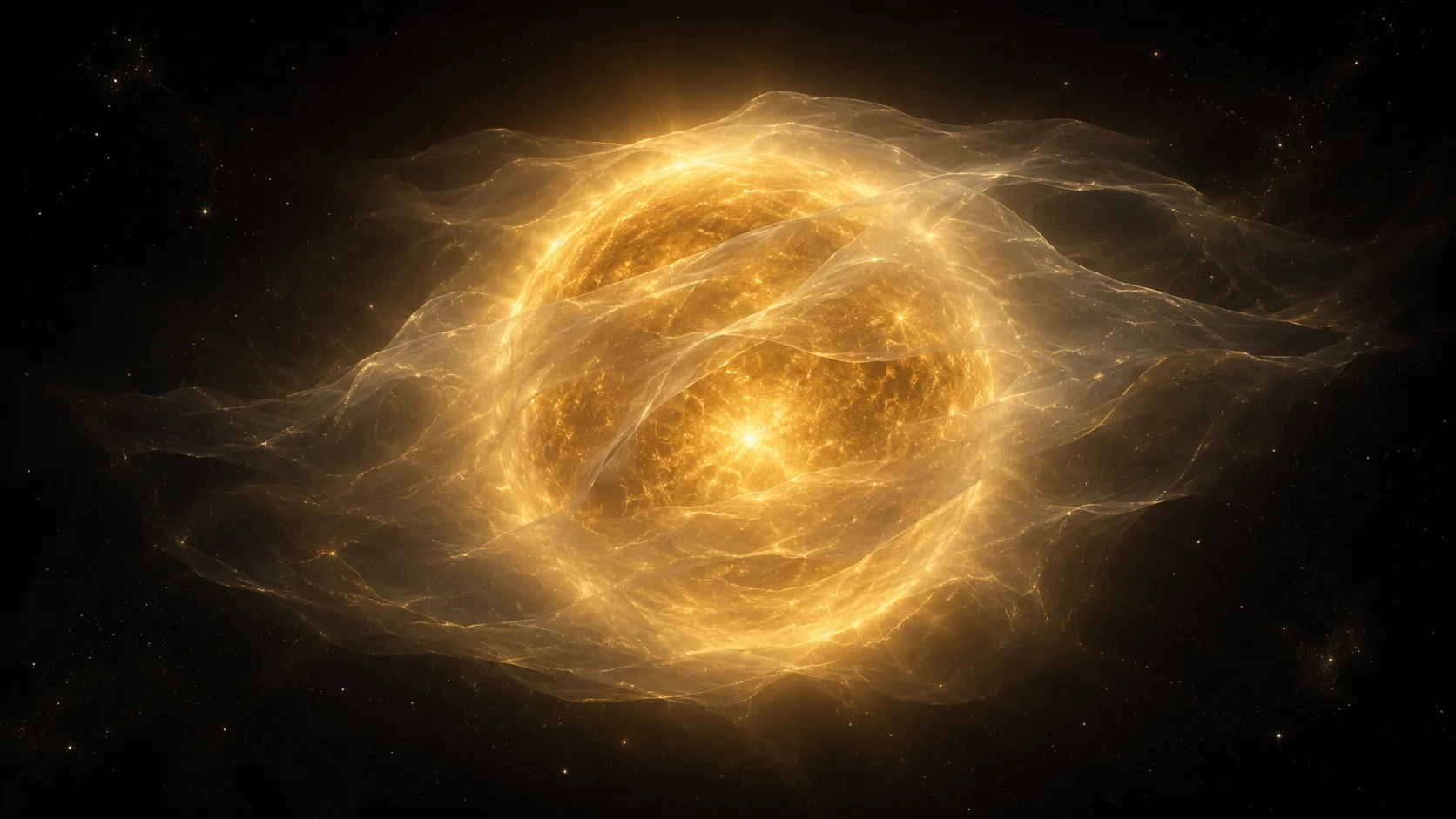 A bright Leo Sun glowing behind a soft, veil-like Pisces outer layer